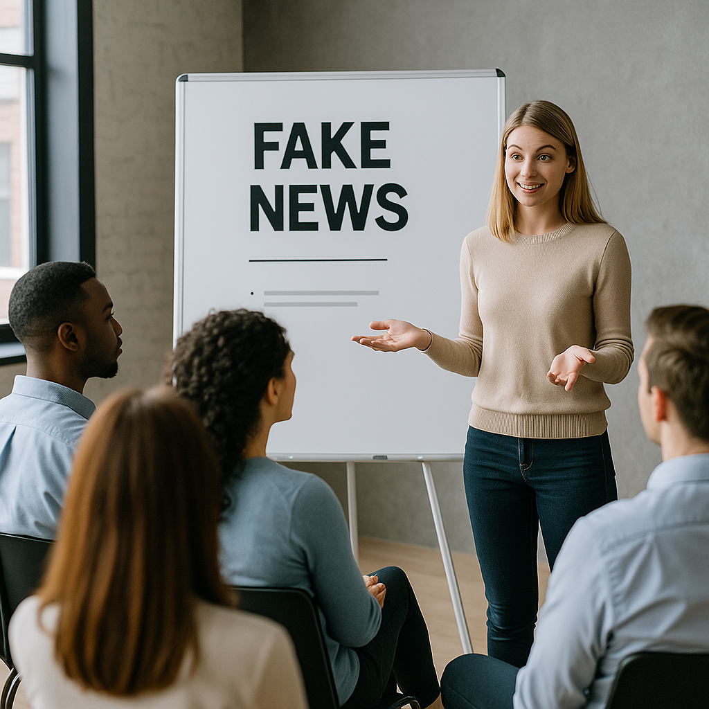 Menschen diskutieren Nachrichtenartikel