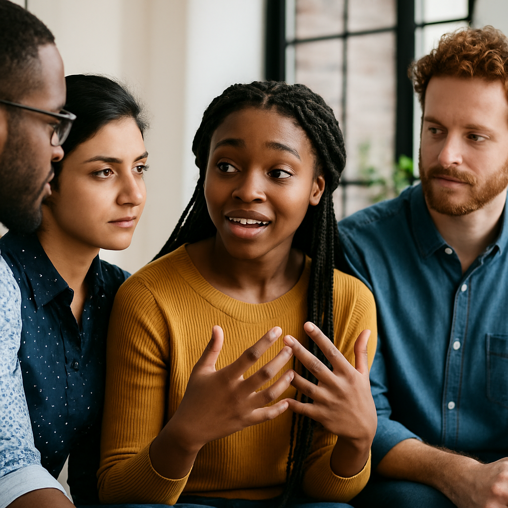 Gruppe übt Resilienztraining